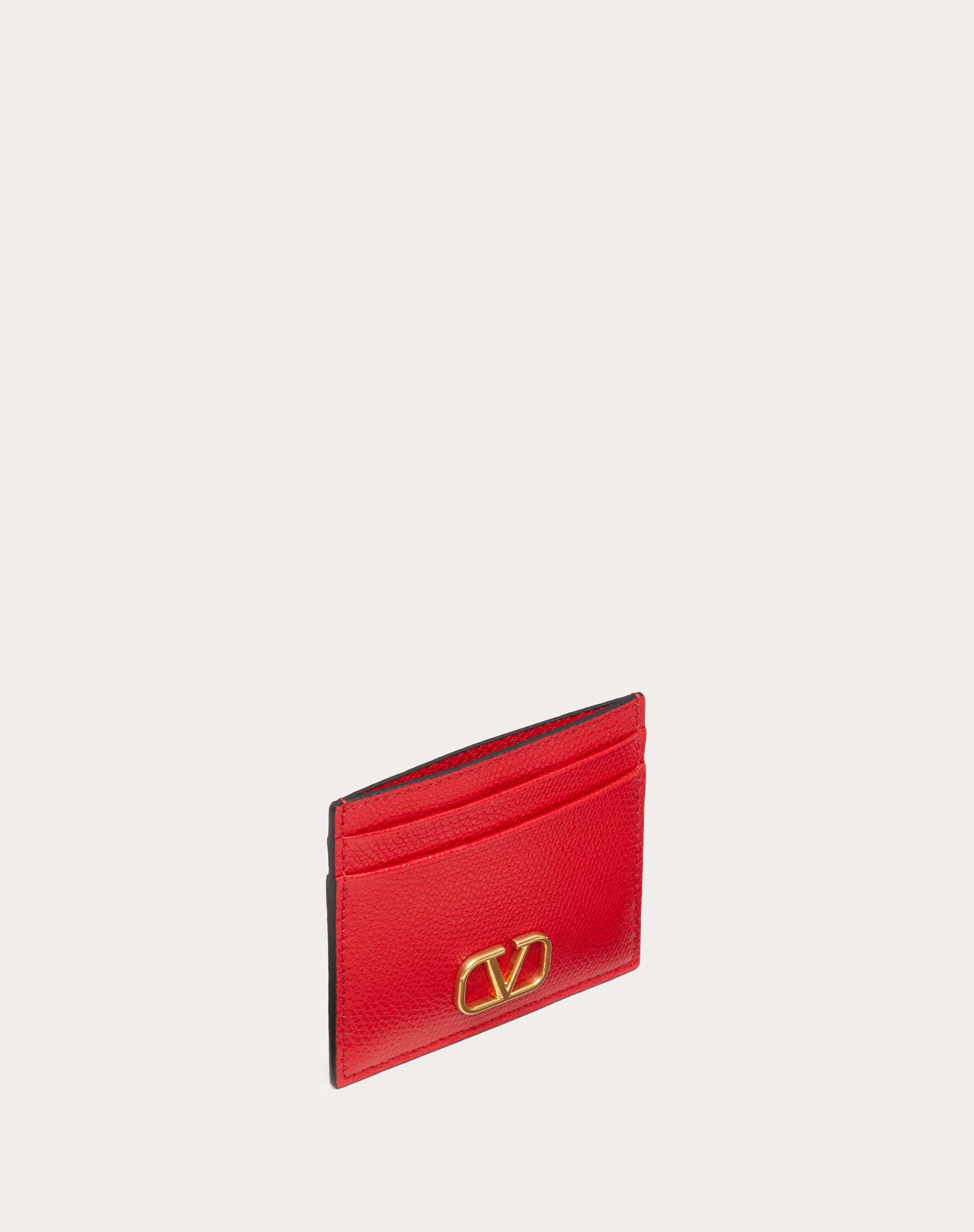 VLOGO SIGNATURE GRAINY CALFSKIN CARDHOLDER - 4