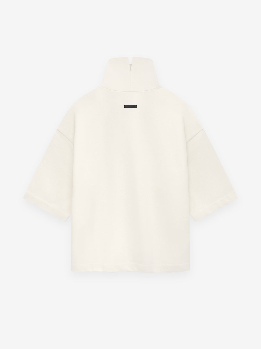 Cotton Wool High Neck Short Sleeve Shirt - 2