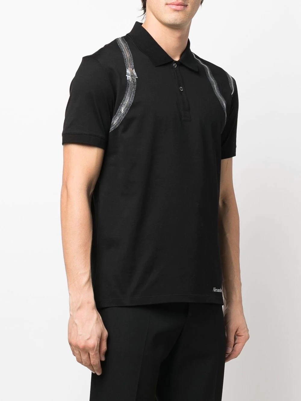 zip-detail polo shirt - 3