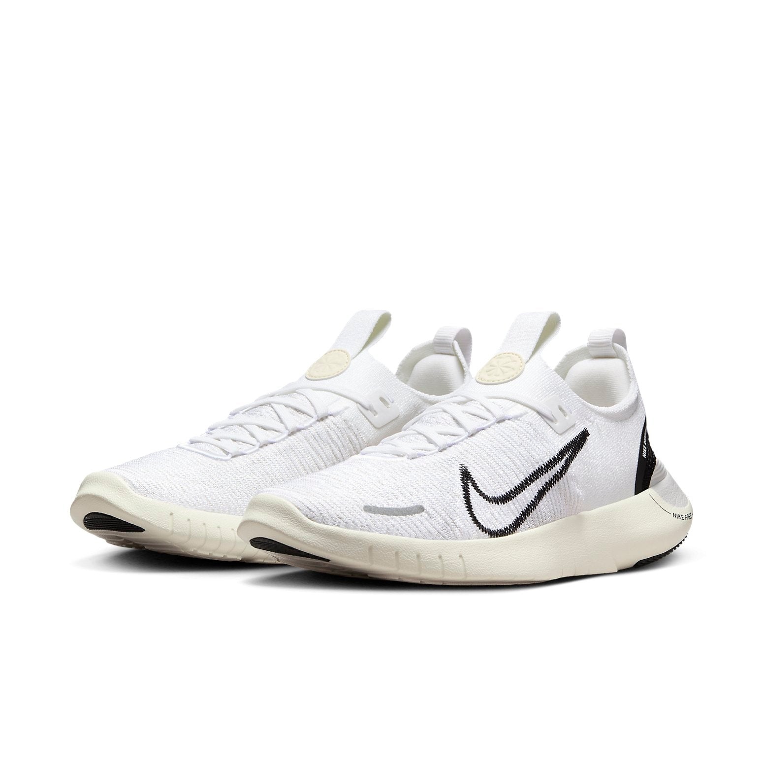 (WMNS) Nike Free RN NN Road Running Shoes 'White Coconut Milk Photon Dust Black' DX6482-100 - 3