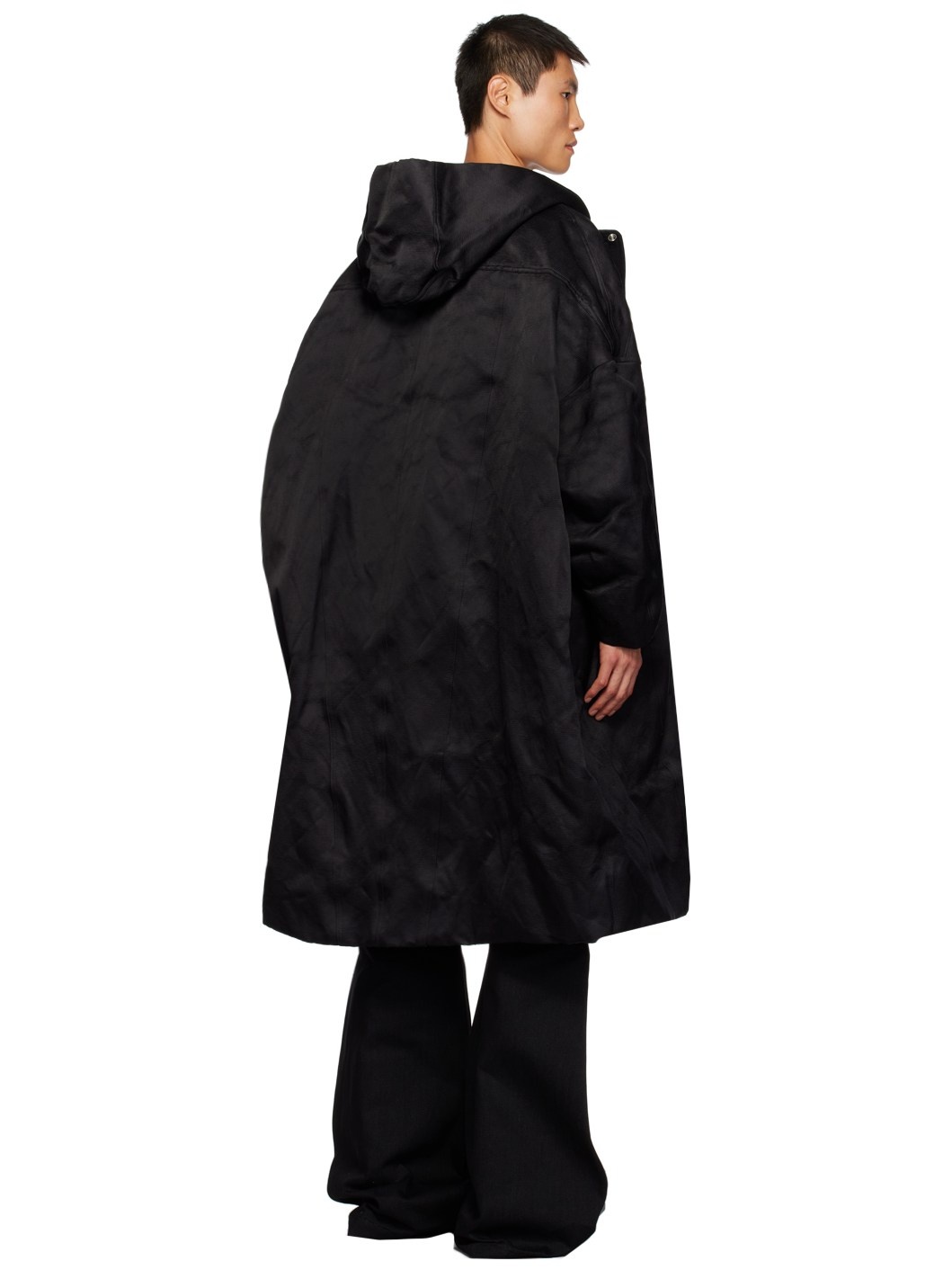 Black Jumbo Peter Coat - 3