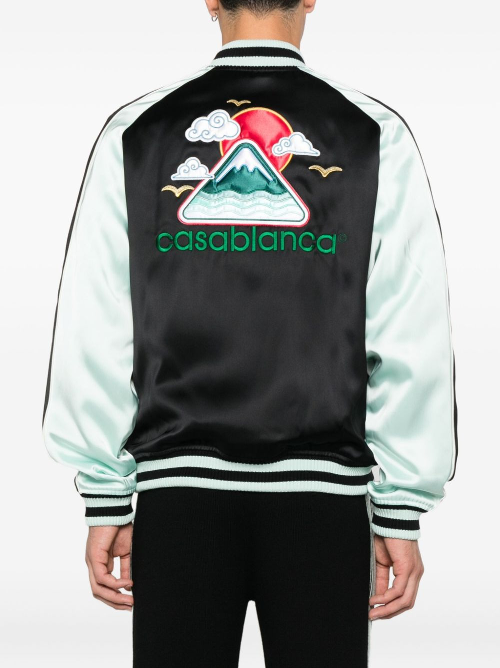 embroidered-logo bomber jacket - 4