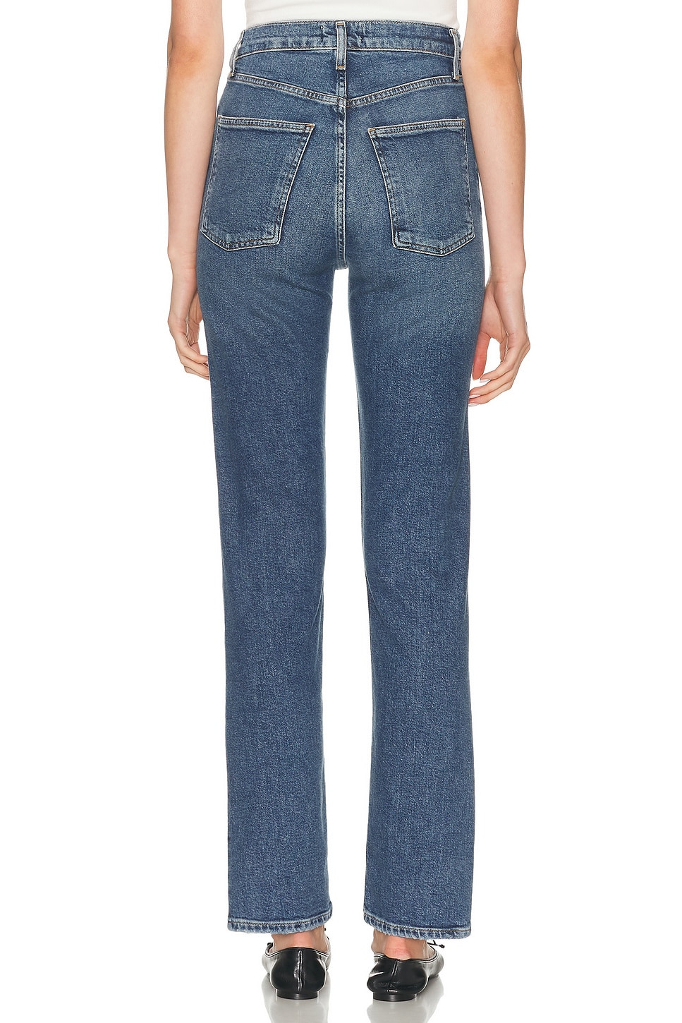 90s Pinch Waist Long High Rise Straight Jeans - 4