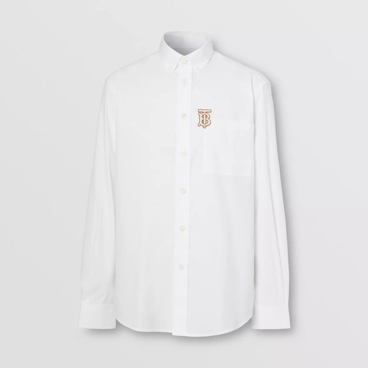 Monogrom Motif Stretch Cotton Poplin Shirt - 1