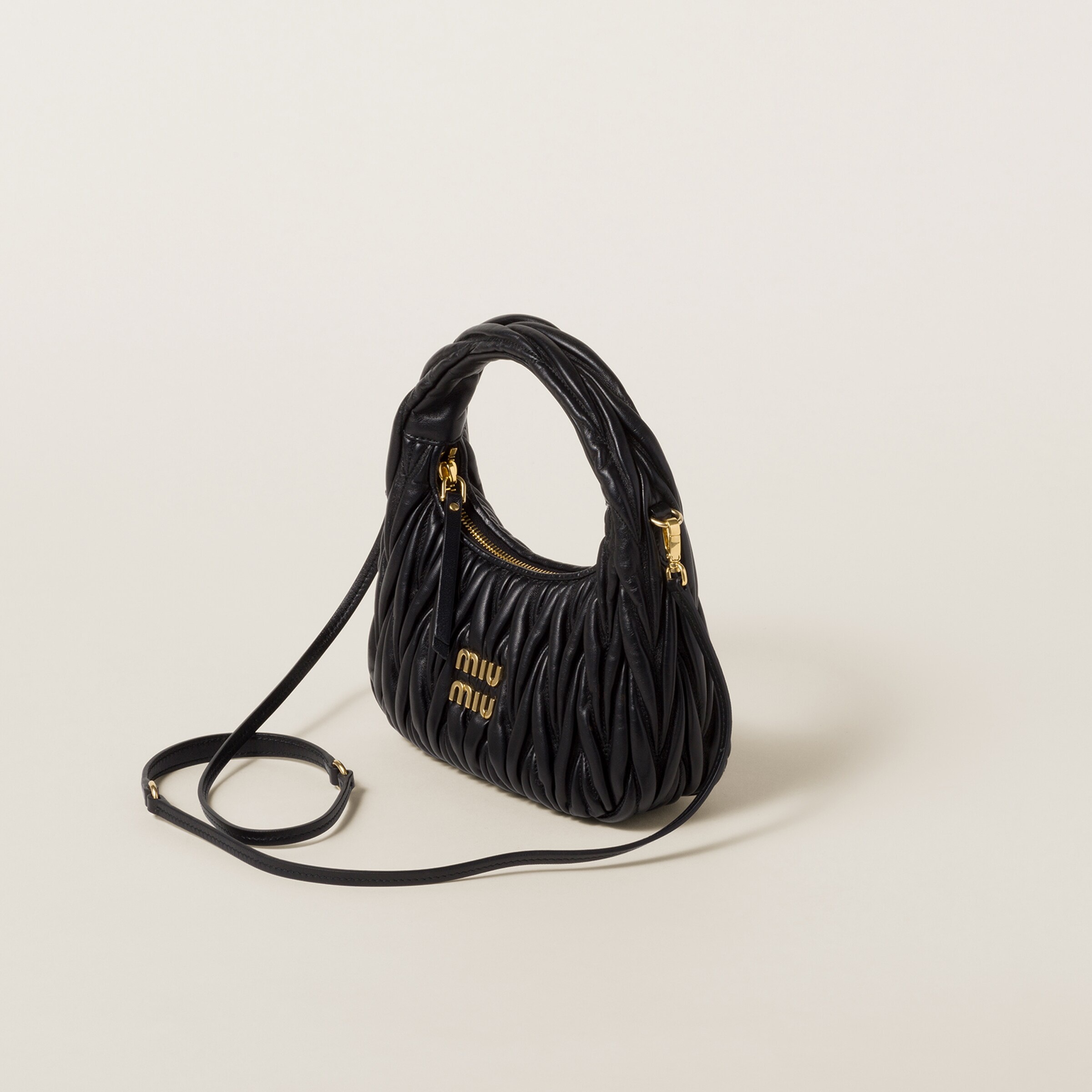 Wander matelassé nappa leather hobo bag - 3