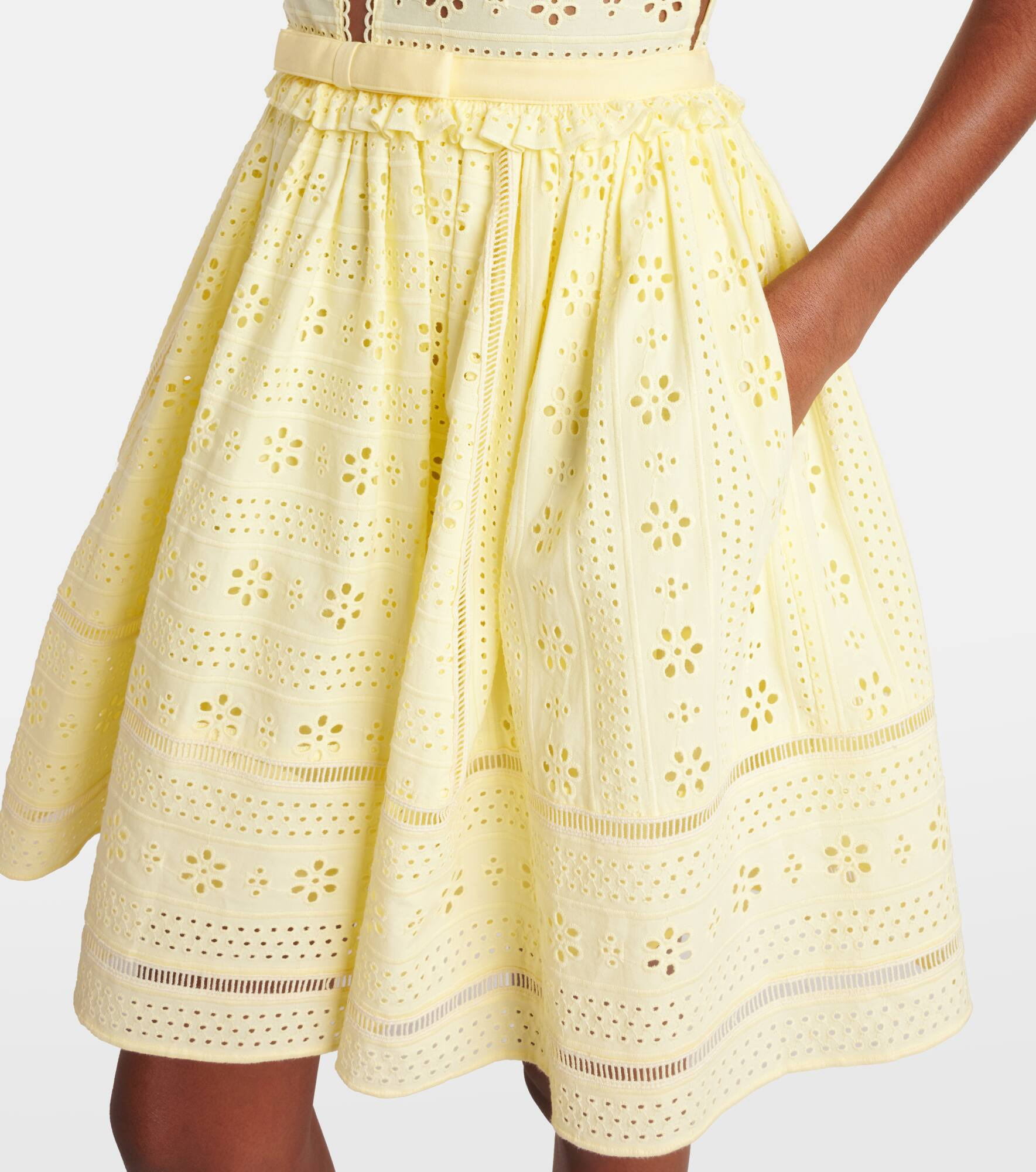 Broderie anglaise cotton minidress - 5