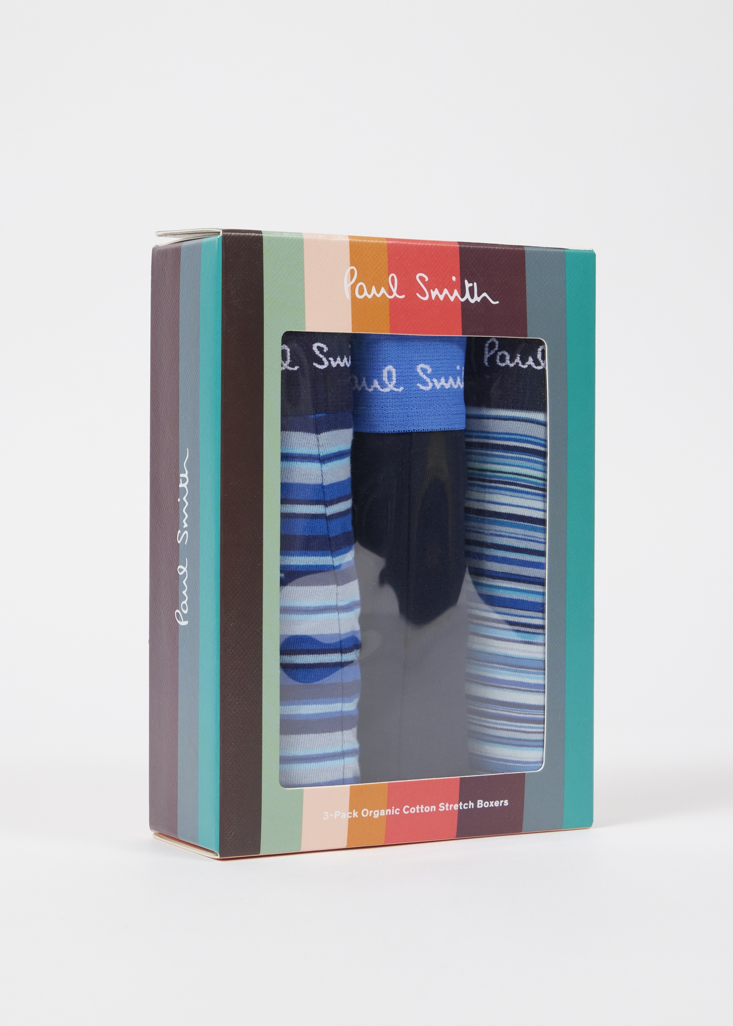 Blue 'Signature Stripe' Three Pack Boxer Briefs - 5