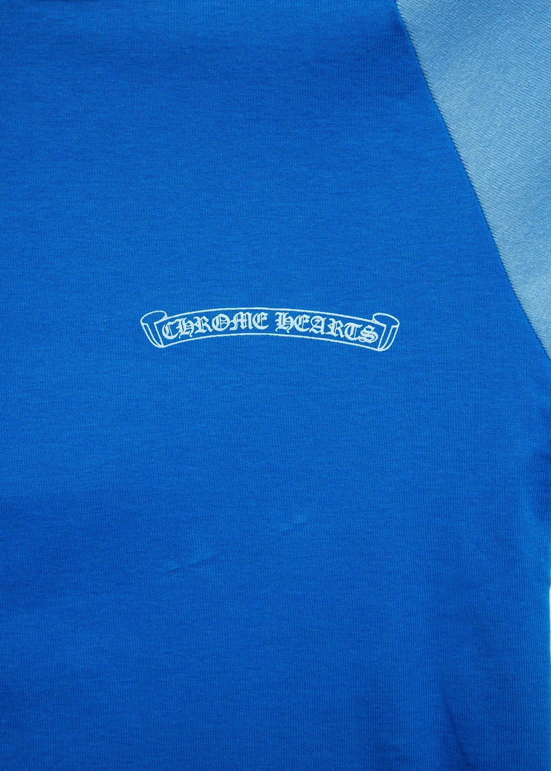 Chrome Hearts CH Two Tone Blue Womens Scroll Baseball Tee 3