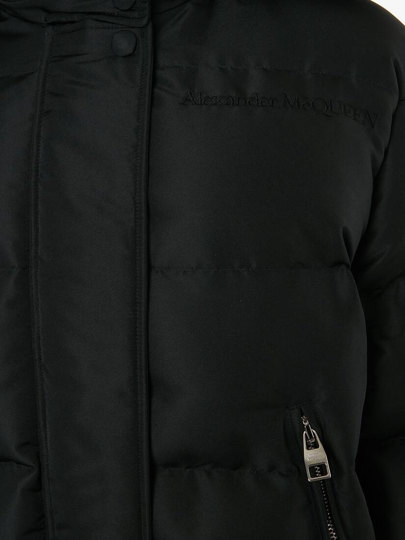 Mcqueen Graffiti Puffer Jacket in Black - 5