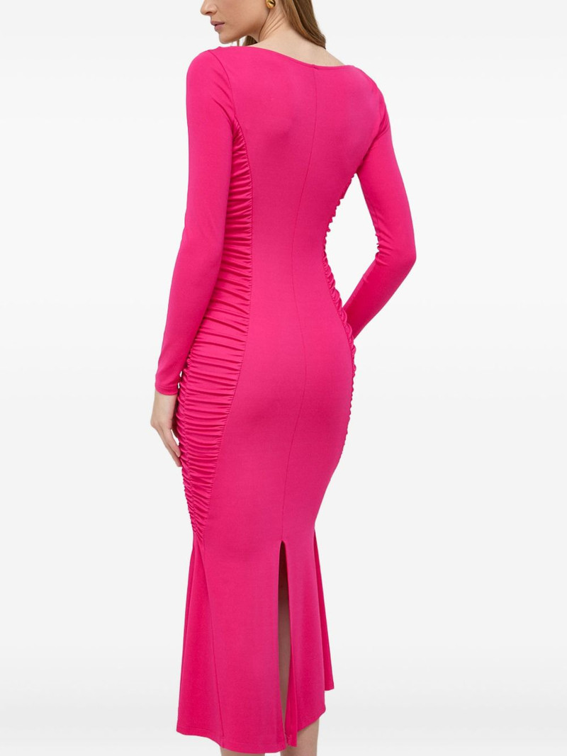 ruched long-sleeve maxi dress 3