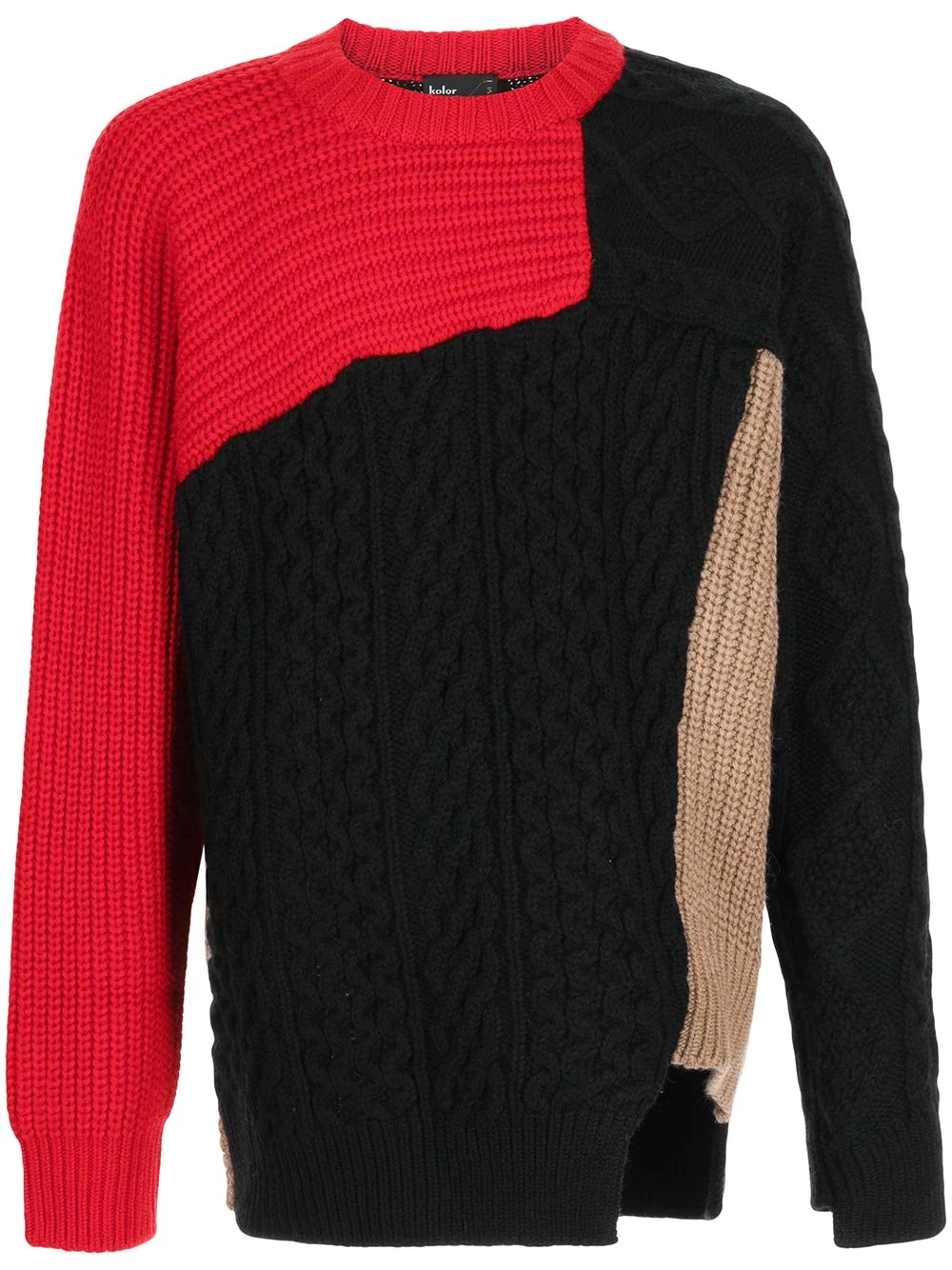 colour-block wool jumper - 1