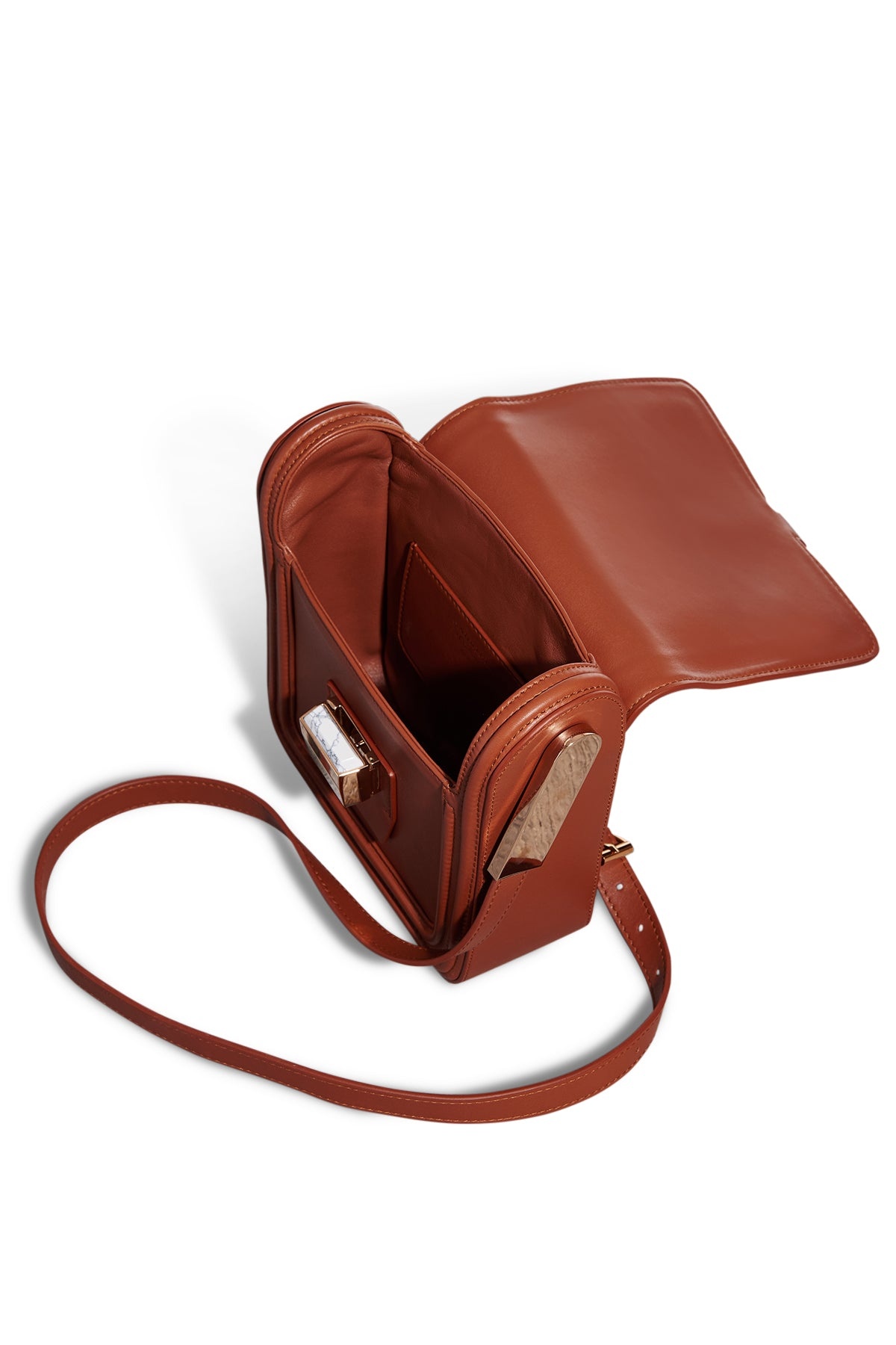 Marvelle Crossbody Bag in Cognac Nappa Leather - 3