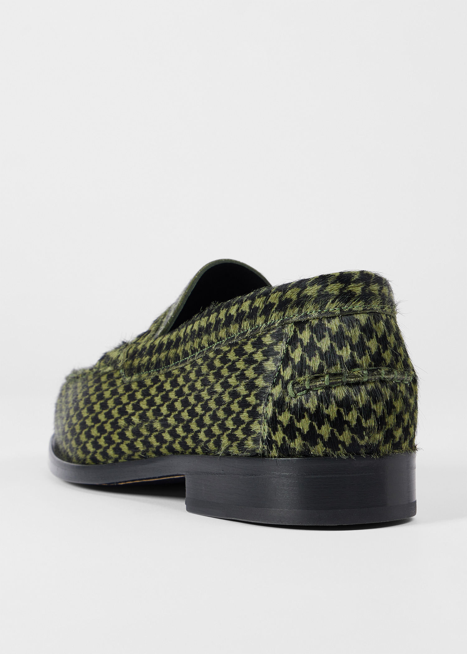 Green Houndstooth 'Lido' Loafers - 3