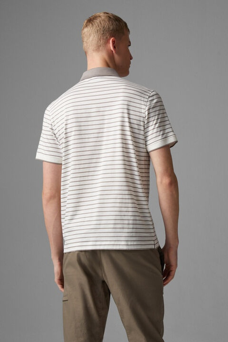 Duncan polo shirt in Off-white/Taupe 3