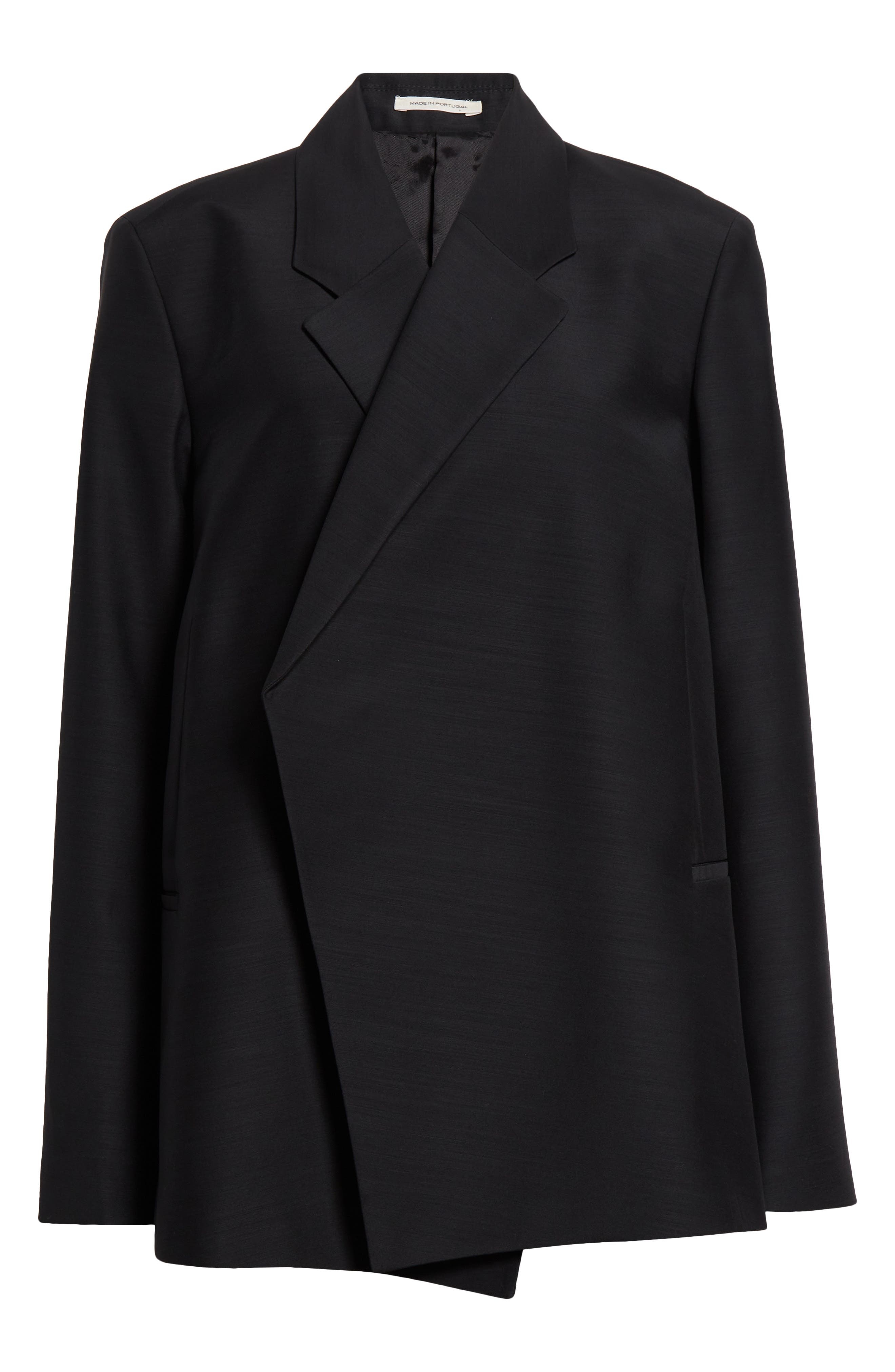 BITE Studios Polus Asymmetric Wool Blazer in Black at Nordstrom - 6