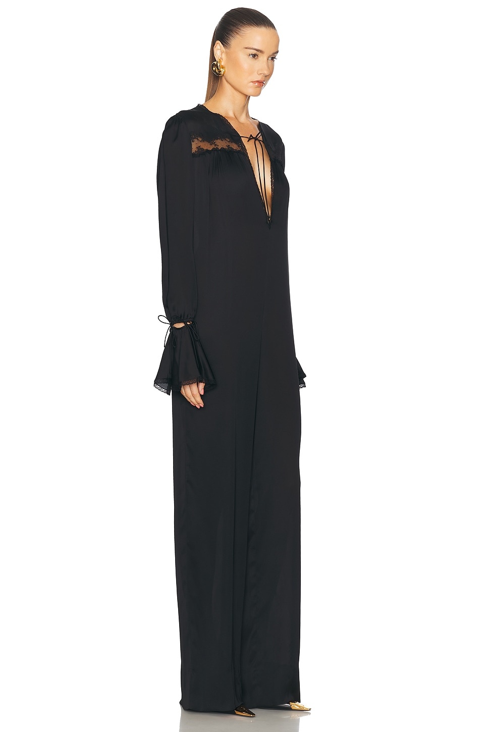 Tie Front Long Jumpsuit - 2