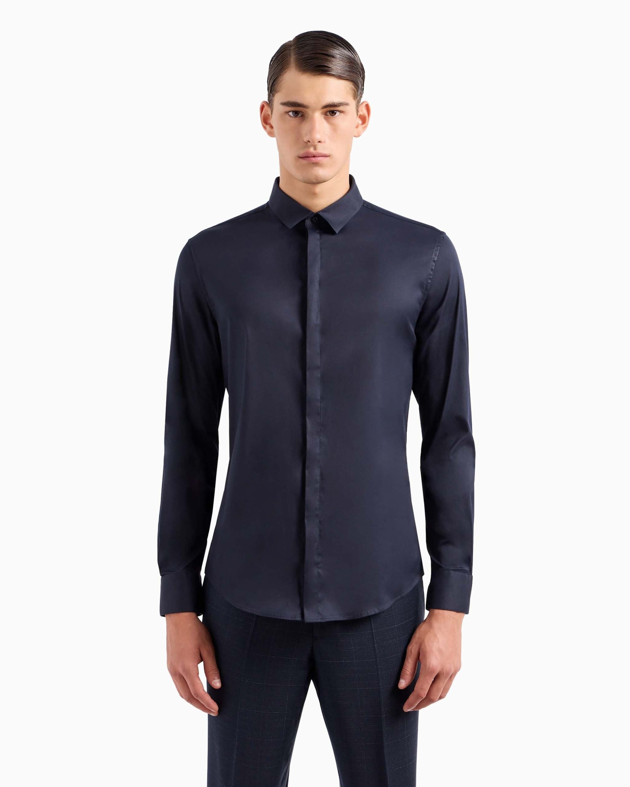 Lightweight comfortable satin slim-fit shirt - 4