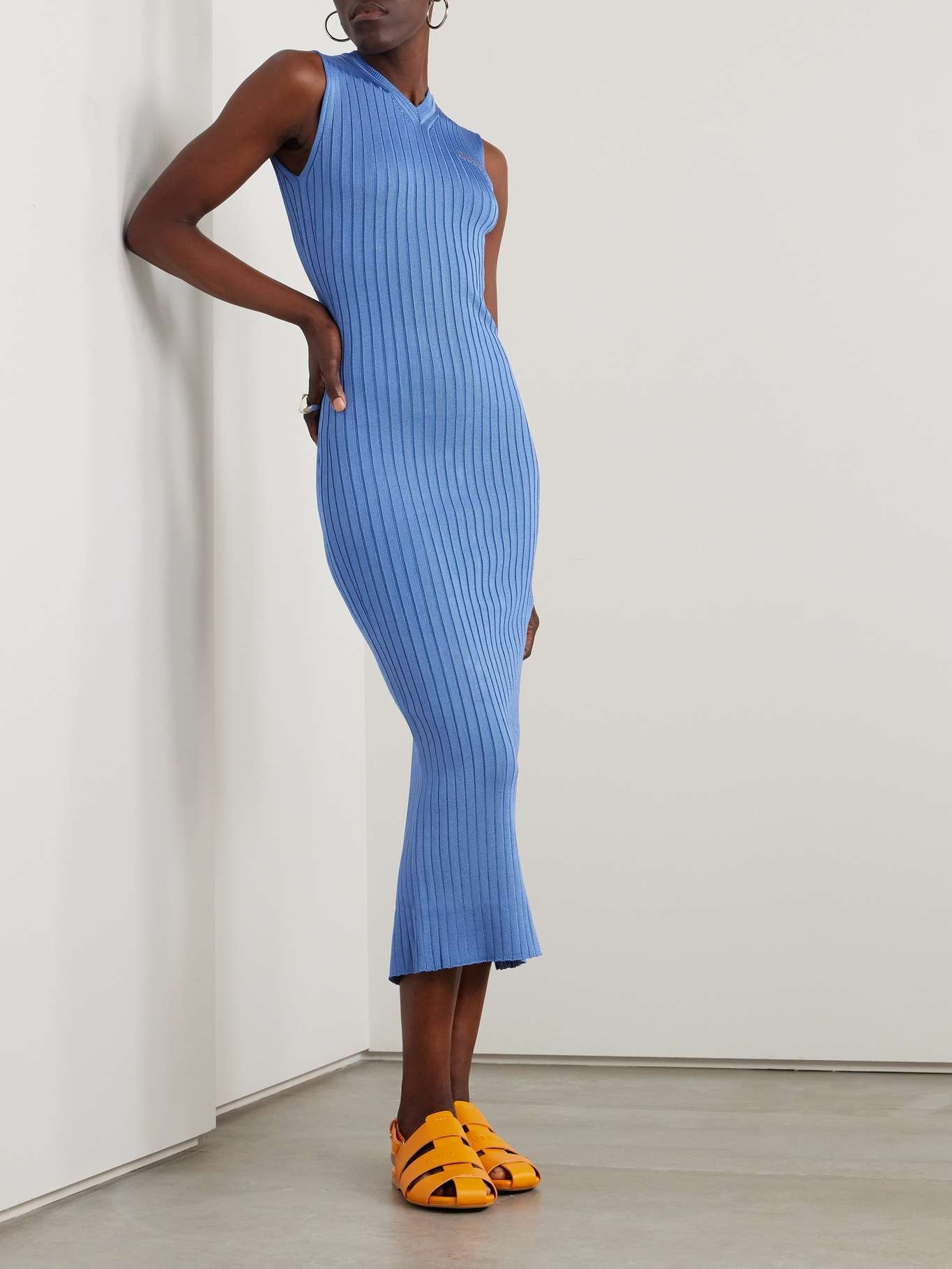 Ribbed-knit midi dress - 3