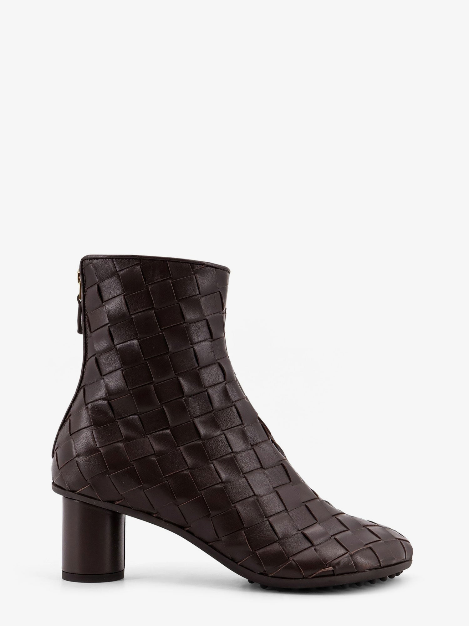 Leather Ankle Boots With Intrecciato Motif - 1