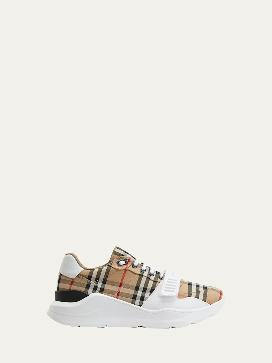 Men's Vintage Check Canvas Low-Top Sneakers - 1