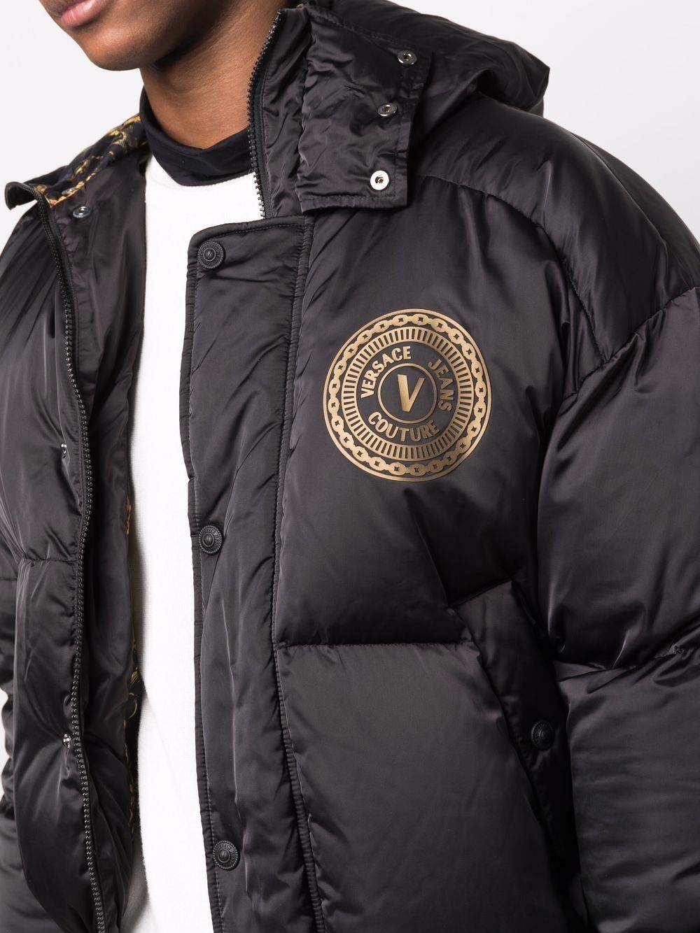 logo-print padded jacket - 5