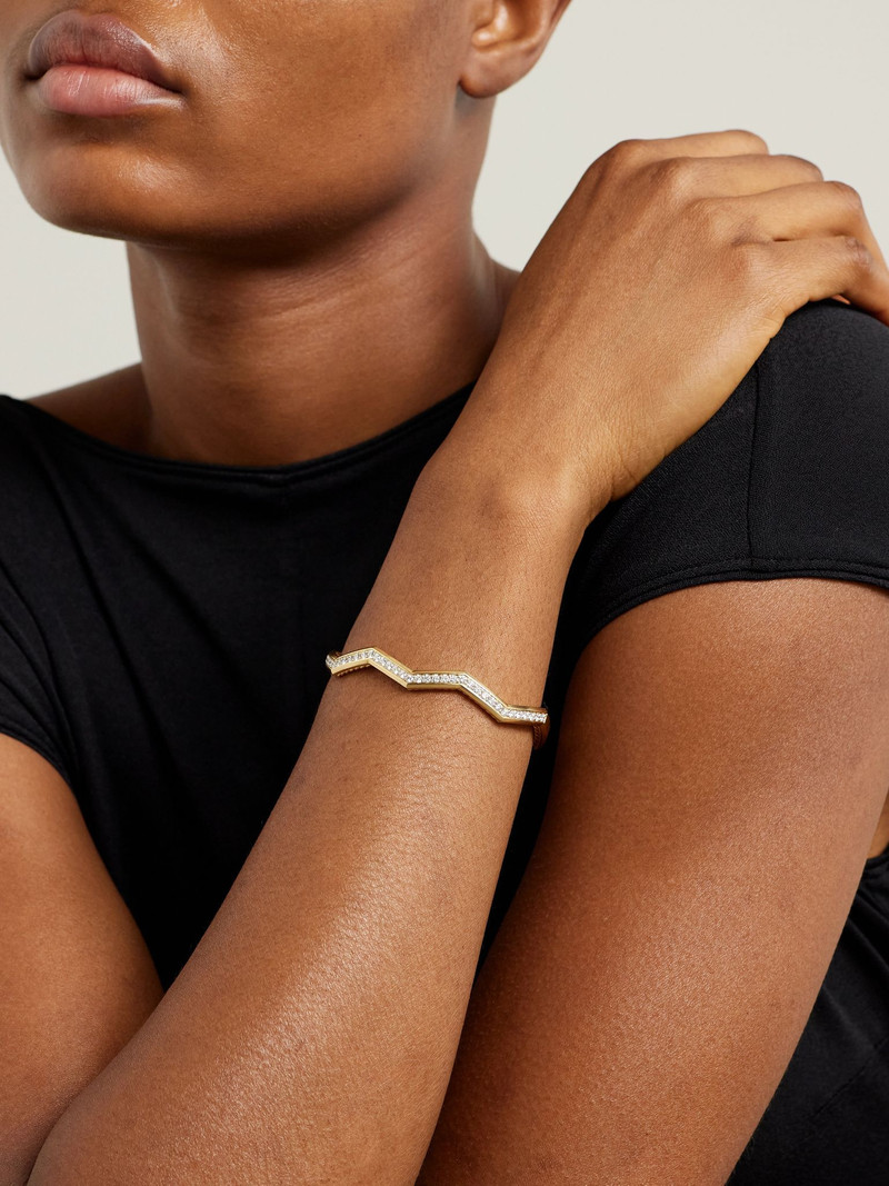 DAVID YURMAN Stax 18-karat gold diamond cuff Gold outlook
