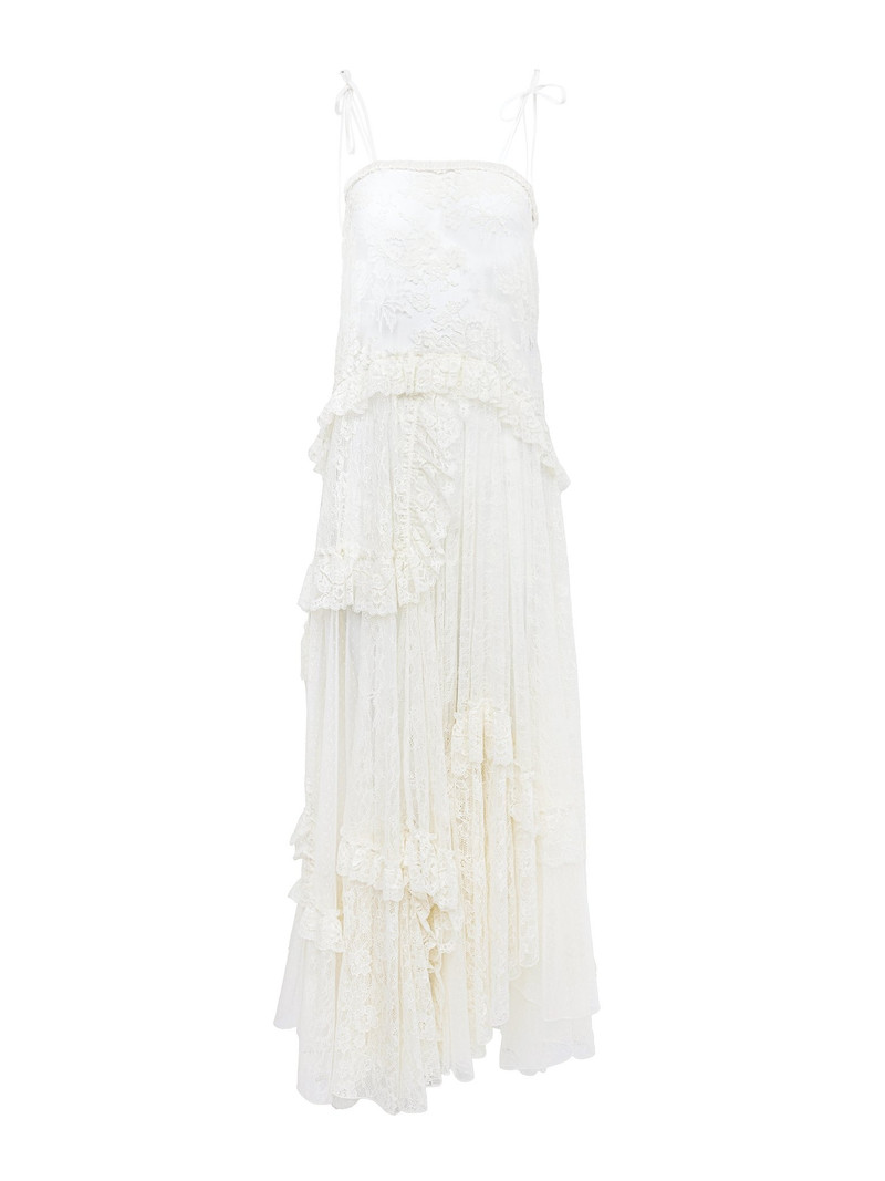 THIN-STRAP LONG DRESS IN EMBROIDERED LACE 1