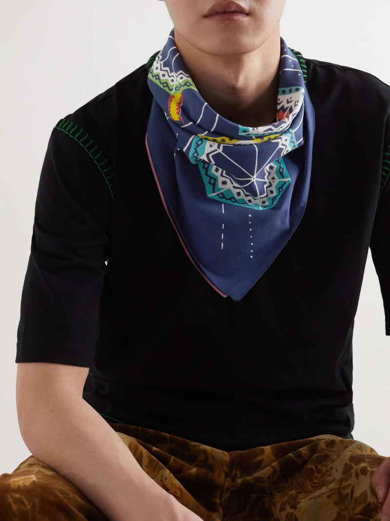 Fastcolor Printed Selvedge Cotton-Voile Bandana 3