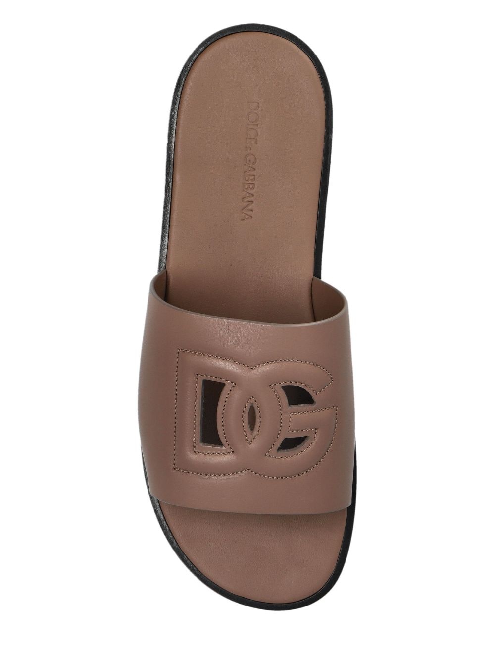 DG logo leather slides - 4