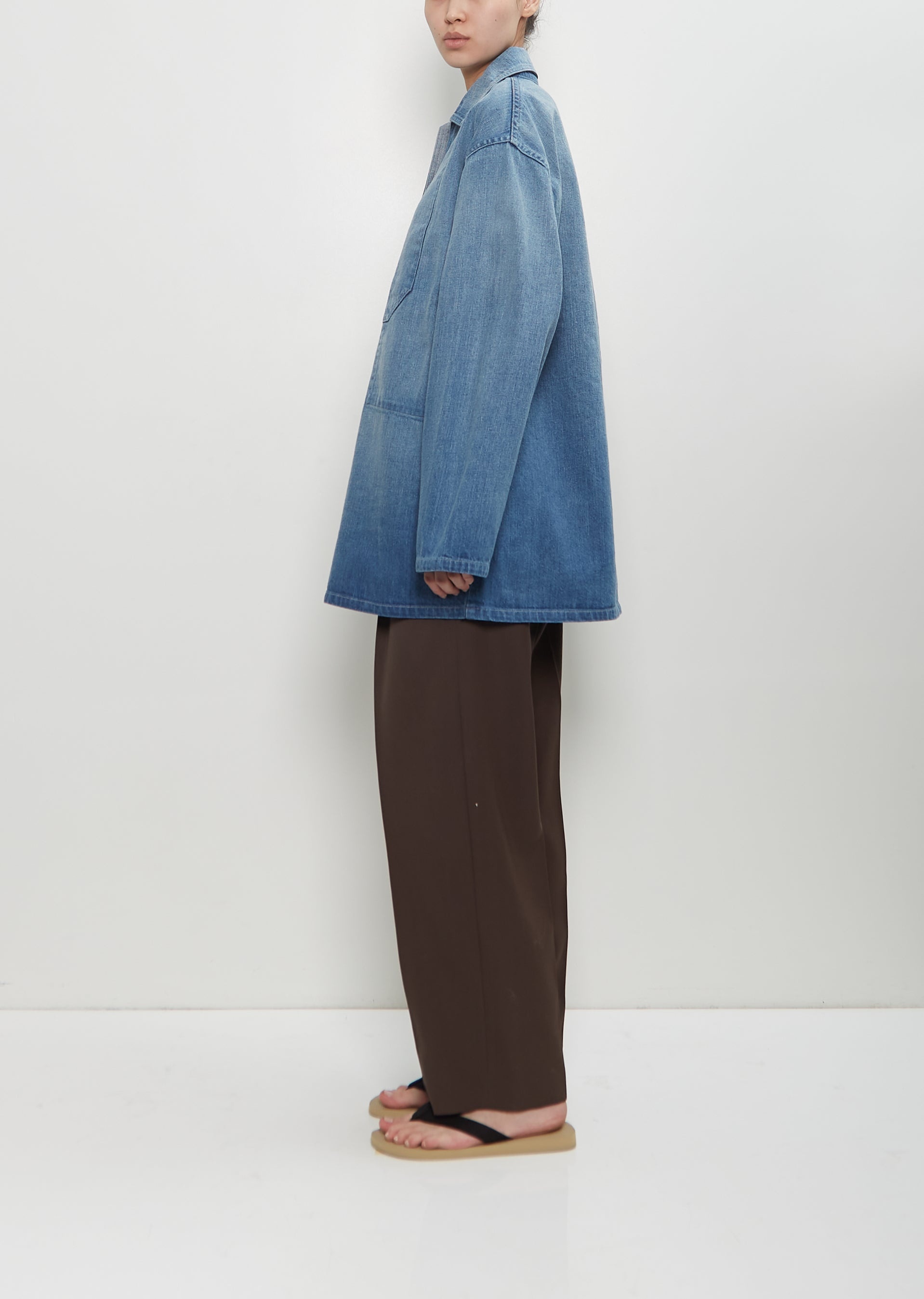 Faded Light Denim Selvedge Pullover Shirt - 2