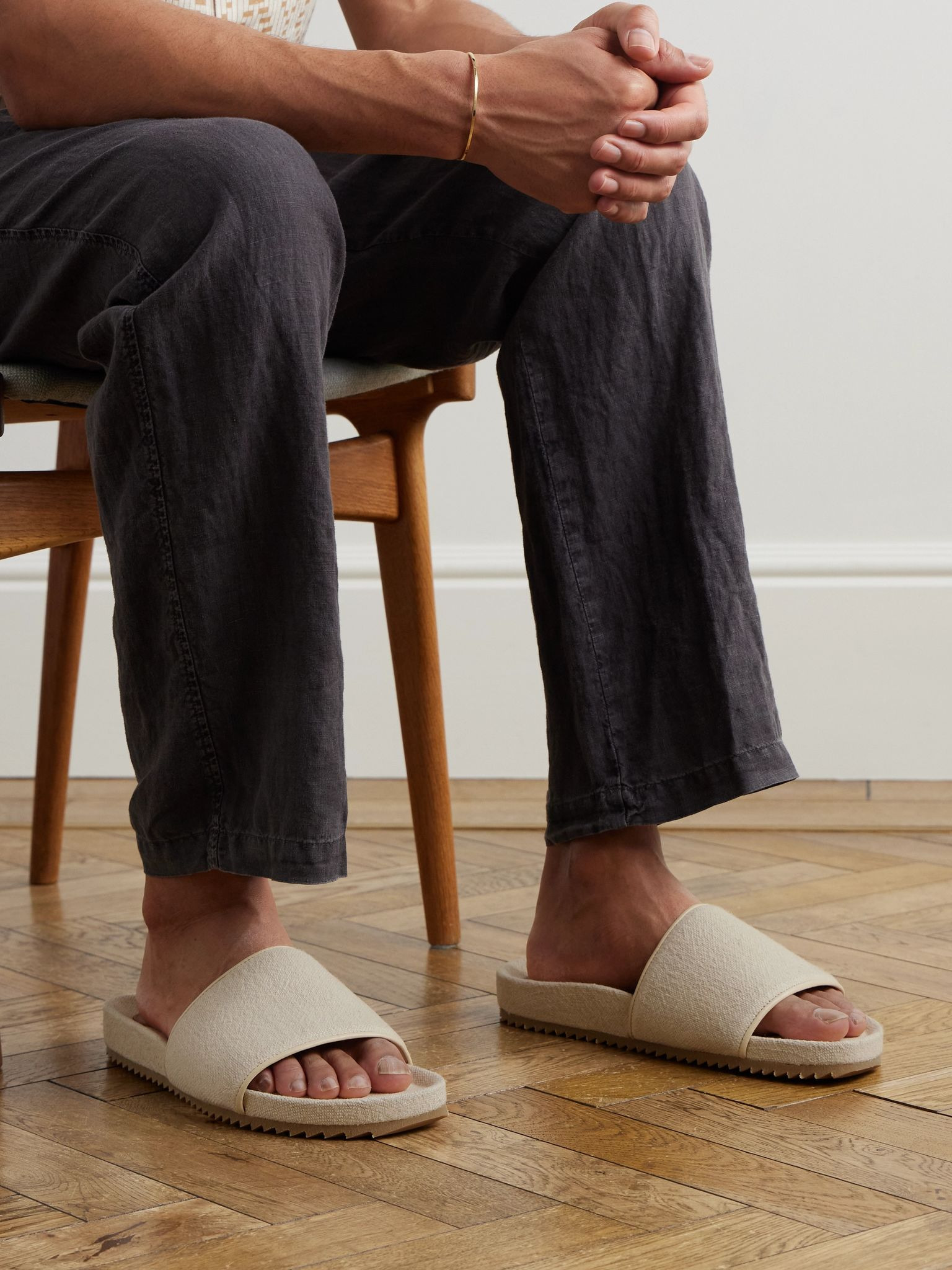 Renato Linen Slides Ecru - 2