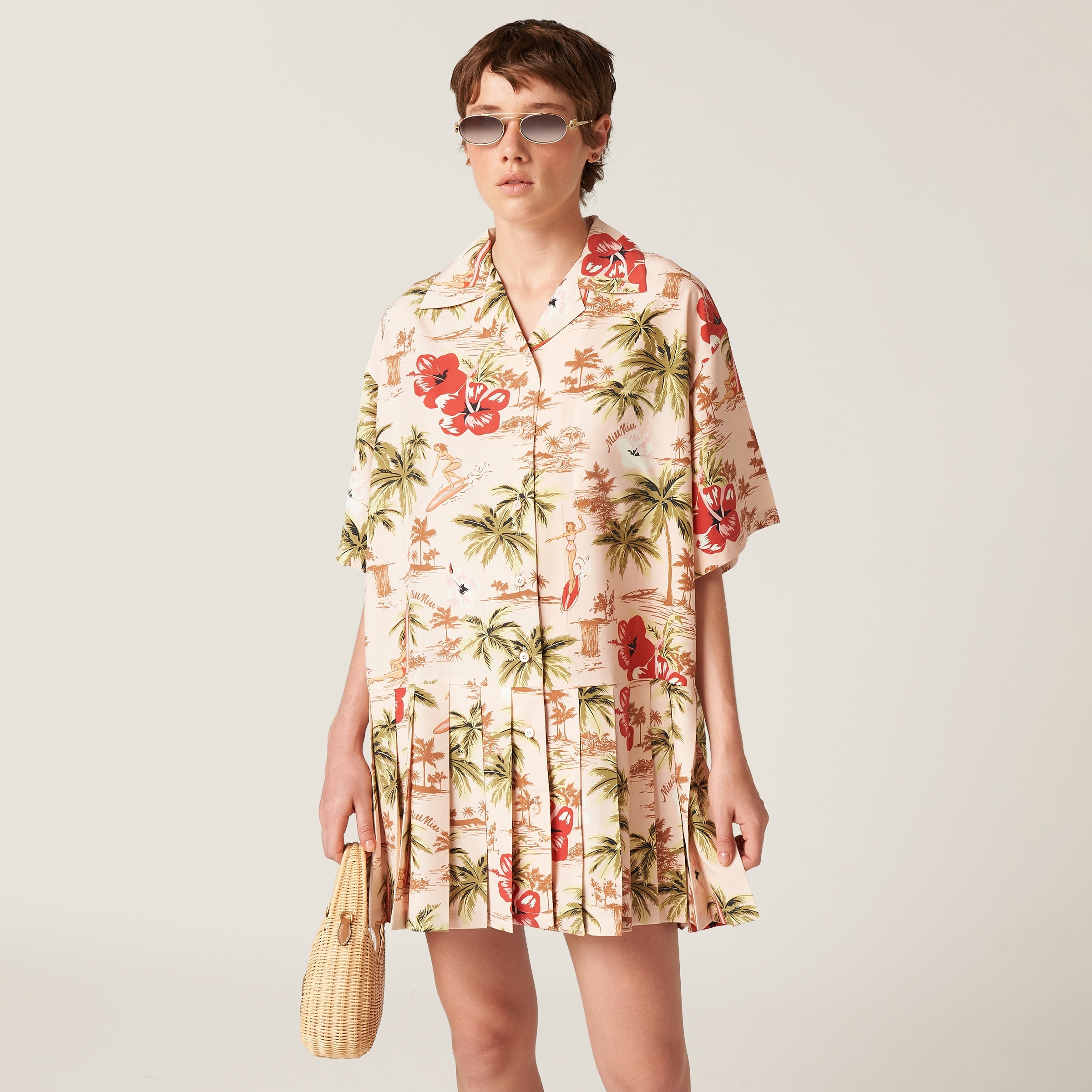 Printed silk mini-dress - 4