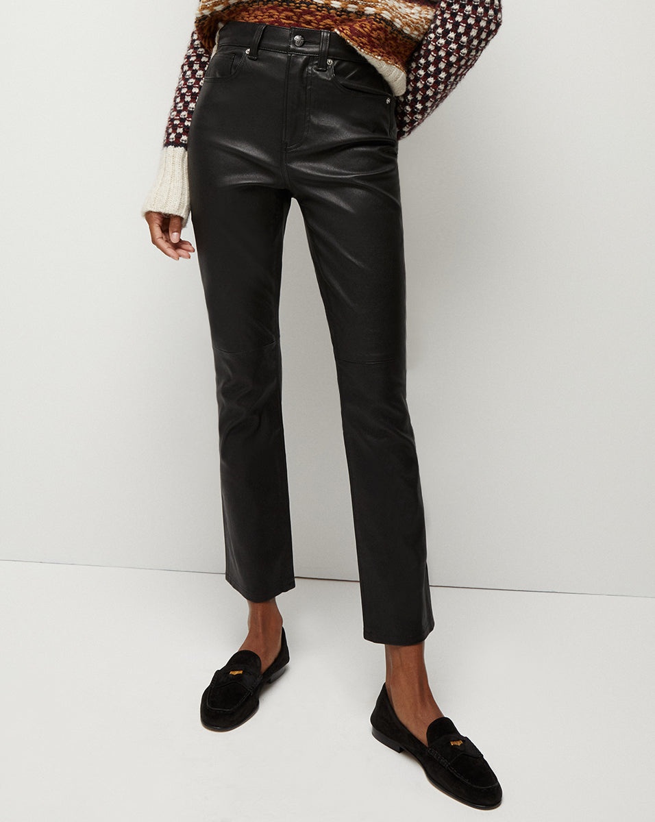 CARLY KICK-FLARE LEATHER PANT - 3
