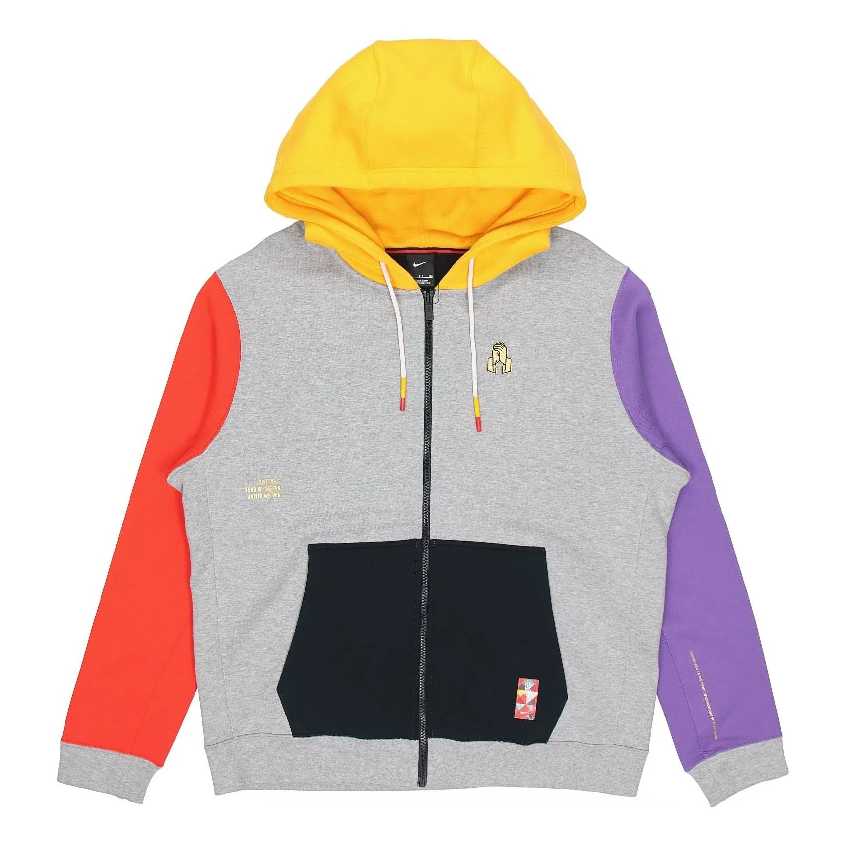 Nike Kyrie CNY Chinese New Year Fleece Lined Basketball Jacket 'Grey Multi-Color' AJ6425-063 - 1