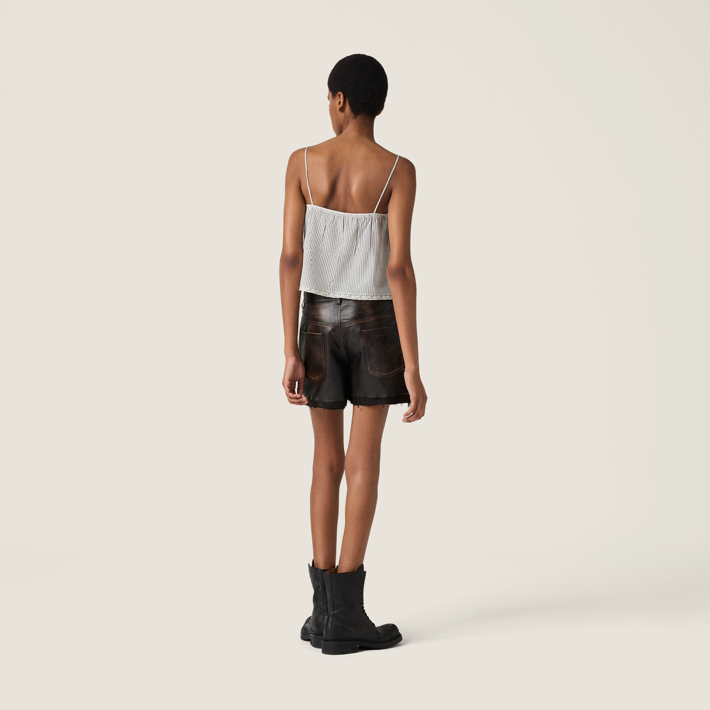 Nappa leather shorts - 3