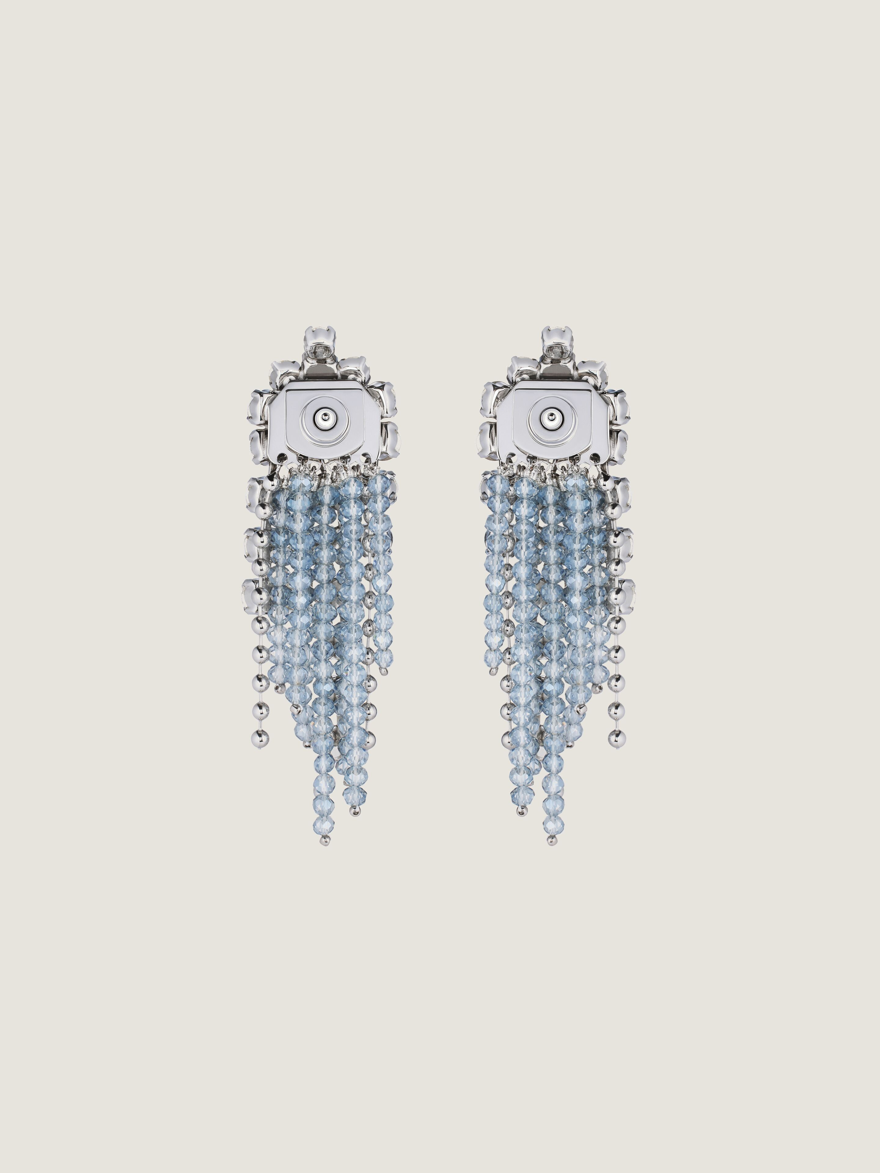 CRYSTAL BOW EARRINGS IN METAL WITH CRYSTALS AND PEARLS - 4