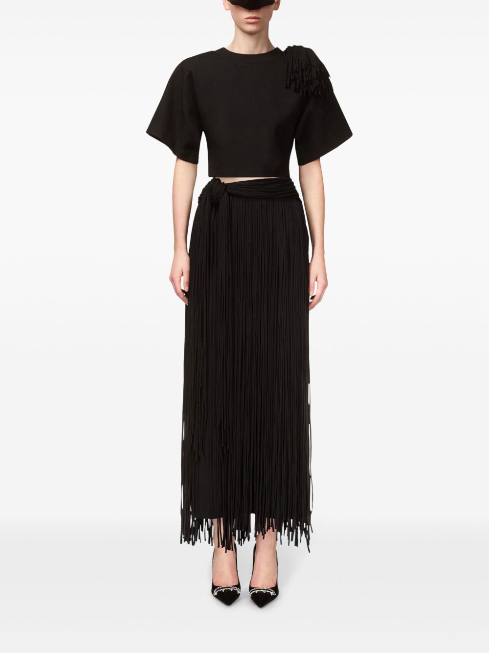 fringed midi skirt - 3