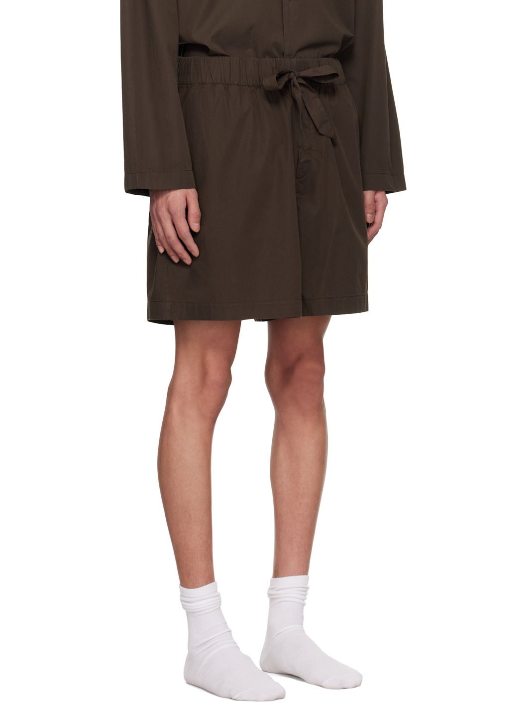 Brown Poplin Pyjama Shorts - 2