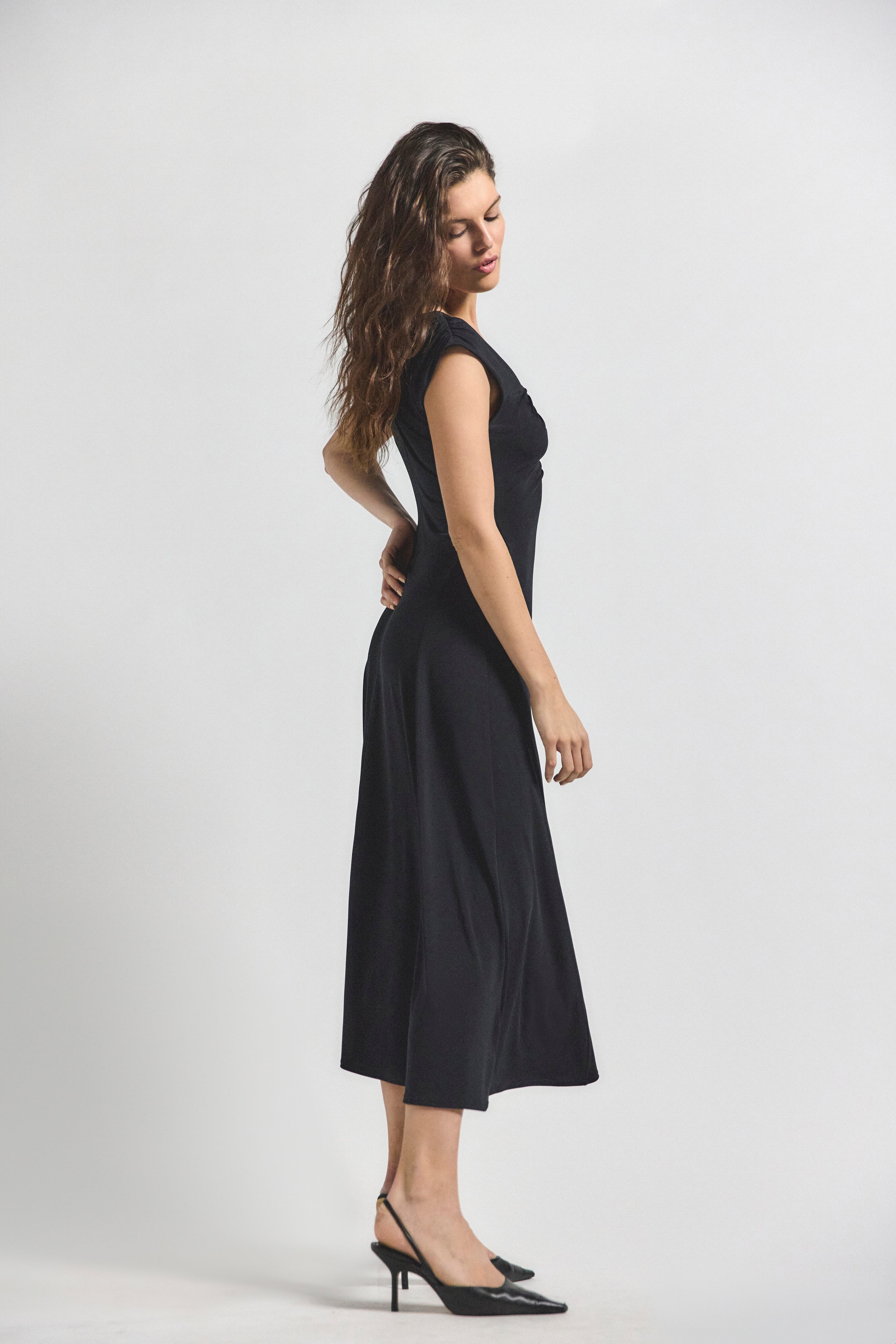 ISABEL ROUCHED SLEEVELESS DRESS - 4