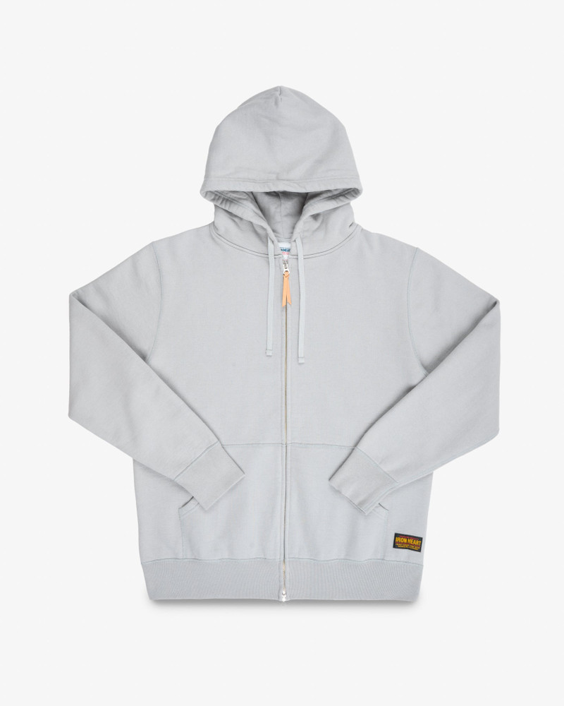 14OZ ULTRA HEAVYWEIGHT LOOPWHEEL COTTON ZIP UP HOODIE - GREY 1