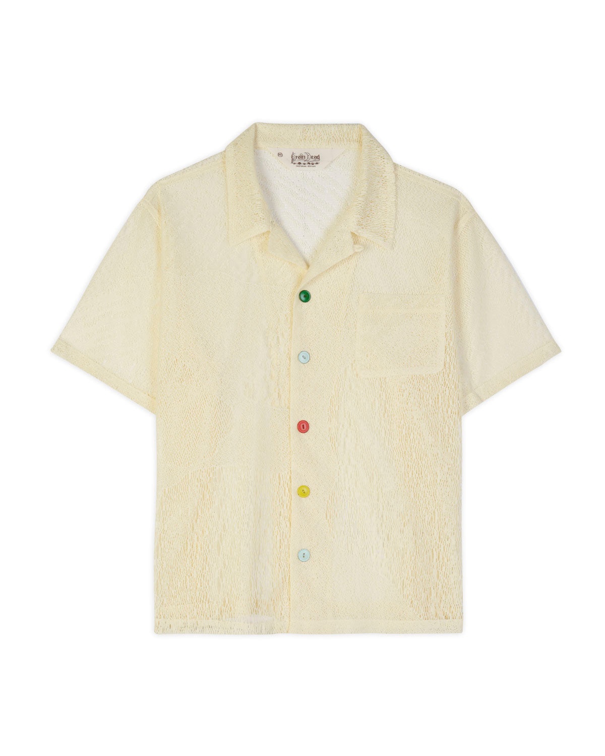 Engineered Mesh Short Sleeve Button Up - Natural - 1