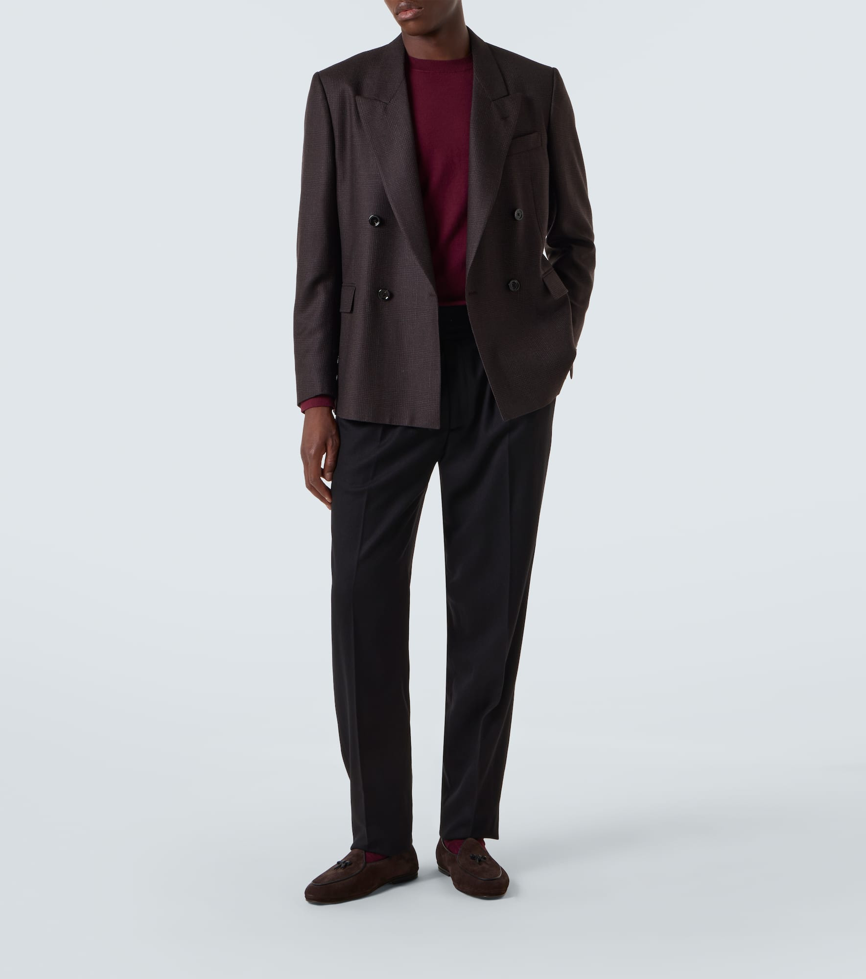Virgin wool flannel tapered pants - 2