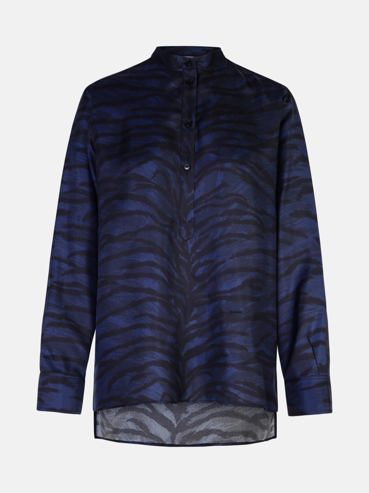 'STELLA MCCARTNEY' SHIRT WITH BRINDLE PRINT IN BLUE AND BLACK SILK - 1