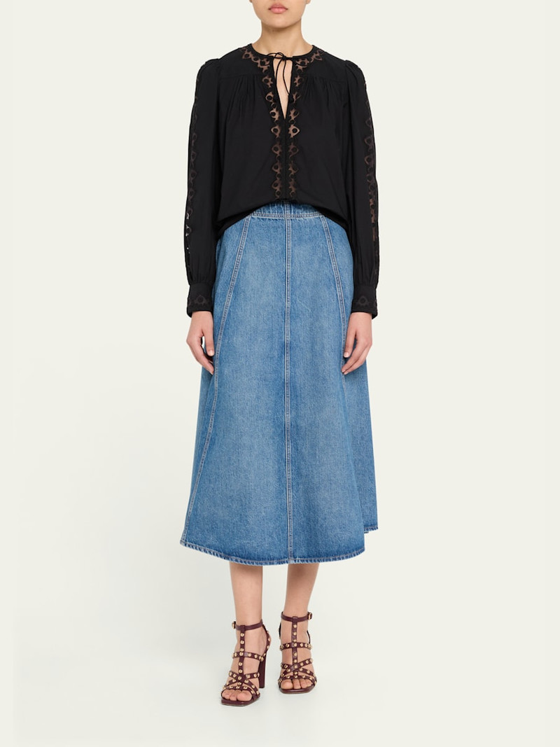 ULLA JOHNSON Kady Long-Sleeve Blouse outlook