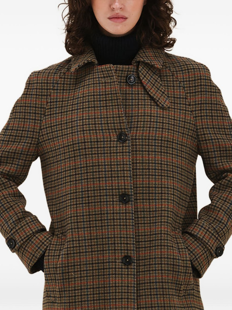 check-pattern single-breasted coat 4
