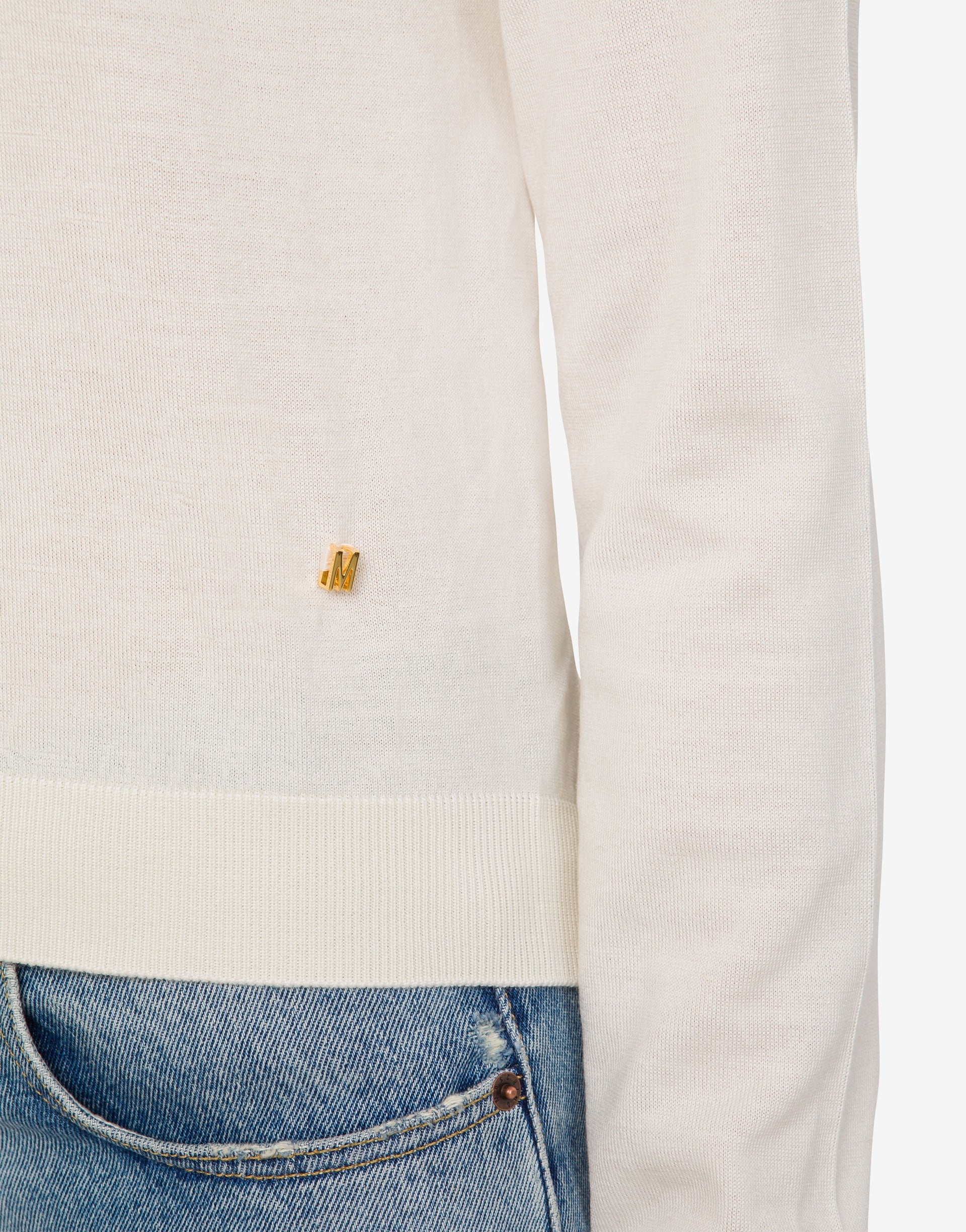 WOOL SWEATER GOLDEN M WITH CUT-OUT - 3