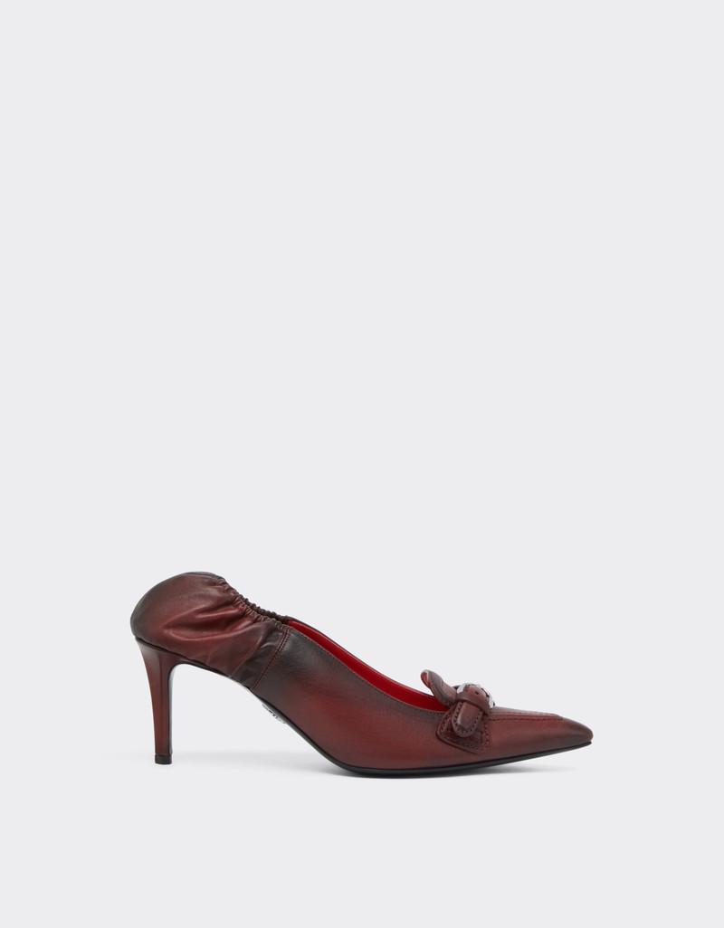 Leather heeled loafers 1