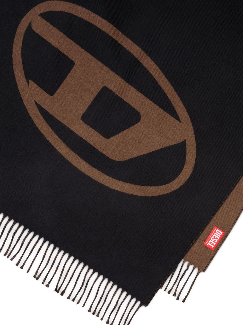 S-Tevie oval-logo fringed scarf - 2