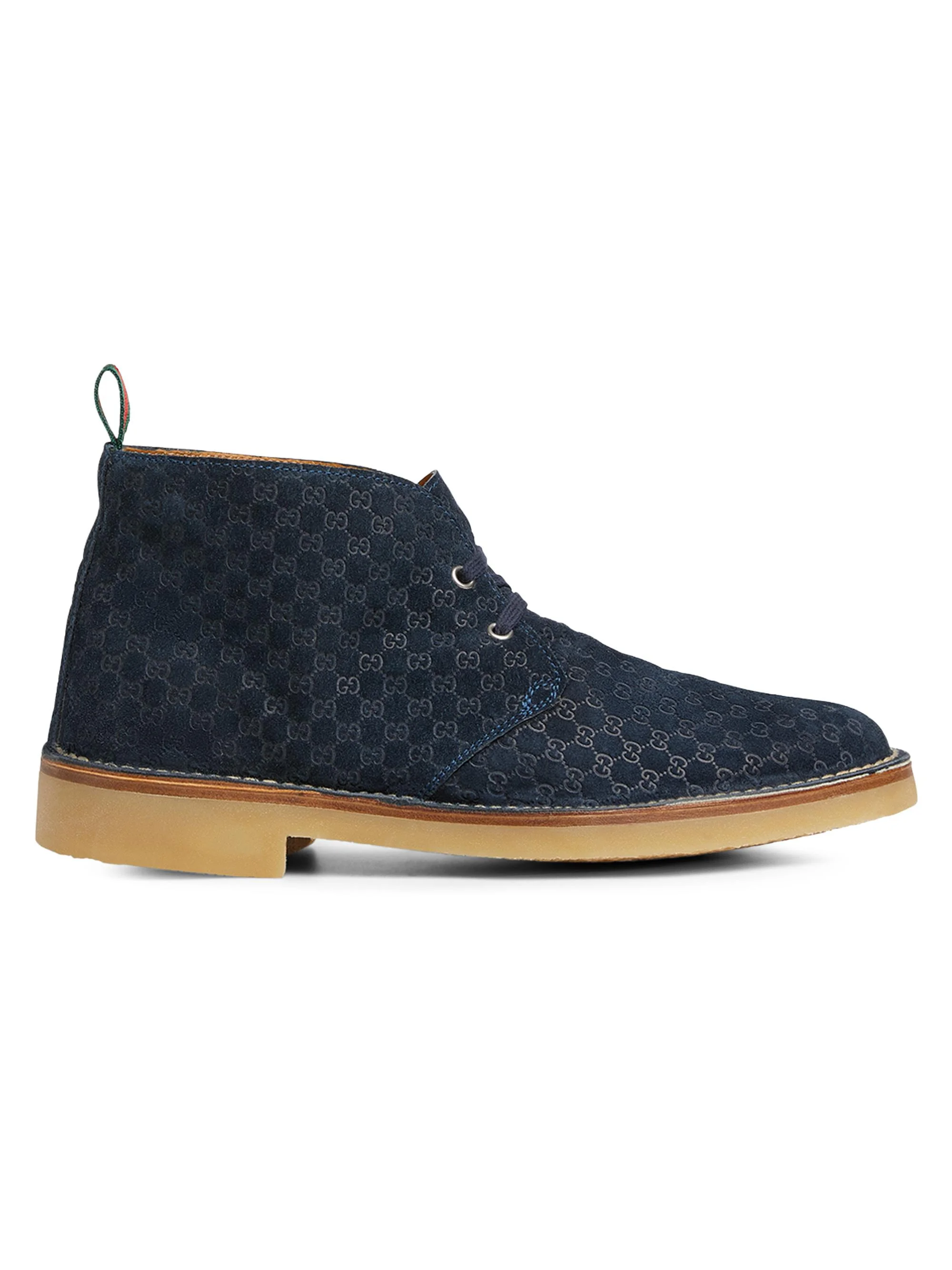 Men's GG Suede Ankle Boots - Blue - 1