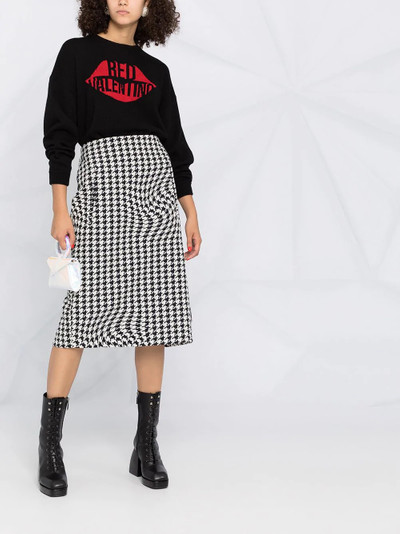 REDValentino lips logo-intarsia jumper outlook